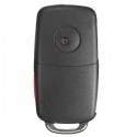 Car 4 Buttons Remote Key Black Shell Case Flip Uncut Blade for VW Touareg 2004-2011