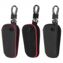 Car Carbon Fiber Leather Skin Key Case Cover Ring for Mercedes AMG A C E S GLA GLC CLA