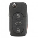 Car Flip Uncut Key Entry Remote Control Fob 4 Button for Audi A4 A6 A8 S4 S6 S8 TT