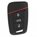 Car Key Case 3 Buttons Silicone Remote Key Case cover FOB For VW