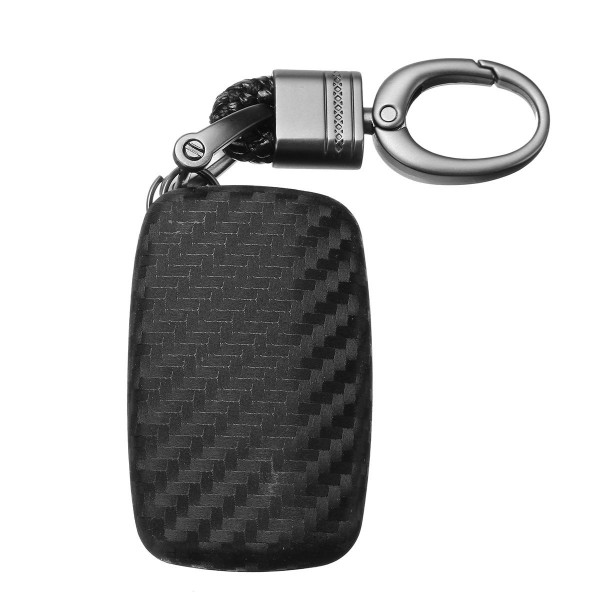 Carbon Fiber Car Remote Key Fob Chain Ring Case Cover For Land Rover Jaguar