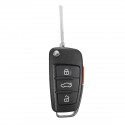 New 3+1 Buttons Remote Key Fob Case Uncut Blade For Audi A6 A4 A2 A8 TT Q7