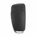 New 3+1 Buttons Remote Key Fob Case Uncut Blade For Audi A6 A4 A2 A8 TT Q7