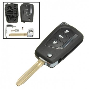 Remote Car Key Fob Cover 3 Button Flip For Toyota Yaris Echo Tarago Camry Rav4 Collara