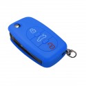 Silicone 3 Button Flip Remote Key Fob Case Cover For Audi A2 A3 A4 A6 A8