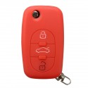 Silicone 3 Button Flip Remote Key Fob Case Cover For Audi A2 A3 A4 A6 A8