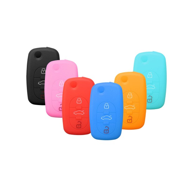 Silicone 3 Button Flip Remote Key Fob Case Cover For Audi A2 A3 A4 A6 A8