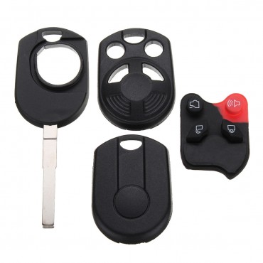 Uncut Keyless 4 Button Remote Key Case Shell Fob For C-Max Escape Focus Transit