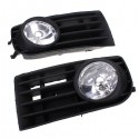 12V Fog Light Lamp Bulb Grille Grill Set For VW GOLF Rabbit 03-09