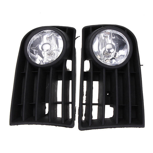 12V Fog Light Lamp Bulb Grille Grill Set For VW GOLF Rabbit 03-09