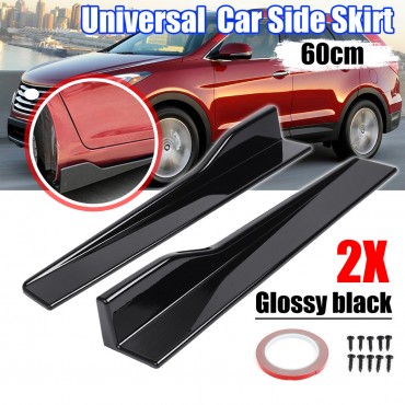 2 X Universal Car Glossy Black Side Skirt Rocker Splitters Canard Diffuser Winglet Wing