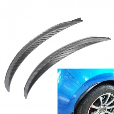 2pcs 32.5cm Car Carbon Fiber Fender Flares Wheel Lip Guard Body Kits