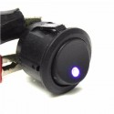 3 Pins Car Round ON/OFF Rocker Push Button Switch LED illuminated Car Dash Boat 12V