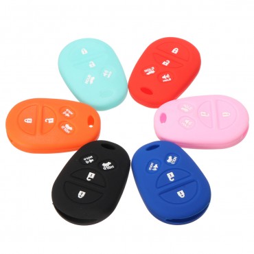 4 Buttons Silicone Car Cover Key Case Fit For Toyota Sienna Tacoma Tundra Remote Key