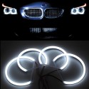 4PCS 131+146mm Cotton Light White LED Angel Eye Halo Ring Headlights For BMW E46