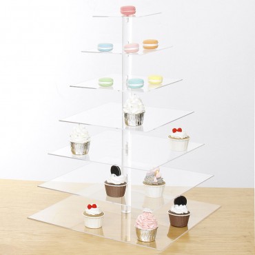 7 Tier Acrylic Cupcake Stand Holder Cake Cup Dessert Display Wedding Birthday Party