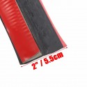 98x2inch Black Red Car Front Bumper Protector Rubber Auto Lip Body Spoiler Decoration