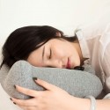 Ergonomic Dual Humps Design U Shaped Soft Memory Travel Portable Press Type Inflatable Neck Pillow From