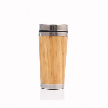 Stainless Steel Vacuum Flask Bamboo Shell Car Cup Double Insulation Hand Cup