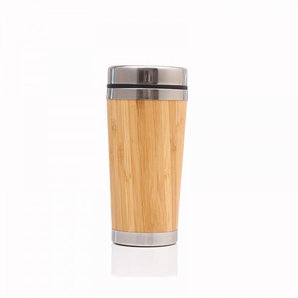 Stainless Steel Vacuum Flask Bamboo Shell Car Cup Double Insulation Hand Cup