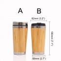 Stainless Steel Vacuum Flask Bamboo Shell Car Cup Double Insulation Hand Cup