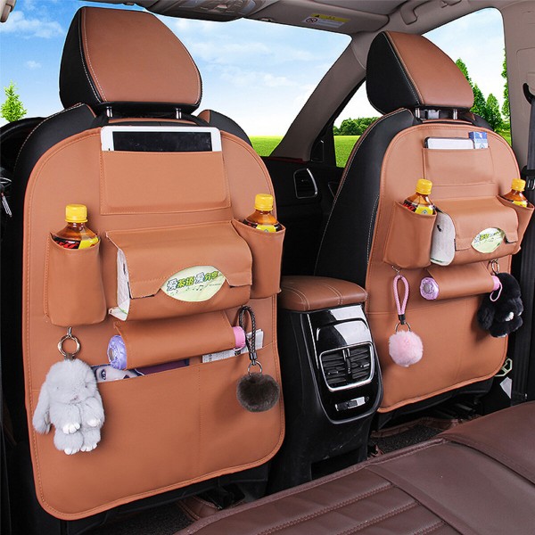 1PC Car Auto Trunk Seat Back Organizer Tidy Pocket Kids Toys PU Leather Storage Bag Holder