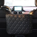 Car Back Seat Organiser Crystal Rhinestones PU Leather Tidy Pocket Storage Bag