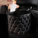 Car Back Seat Organiser Crystal Rhinestones PU Leather Tidy Pocket Storage Bag