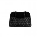 Car Back Seat Organiser Crystal Rhinestones PU Leather Tidy Pocket Storage Bag