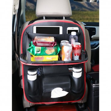 Car Leather Storage Back Seat Multi-Pocket Organizer Folding Holder Pocket Sack