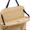 Car Seat Back Organiser Storage Bag Phone Holder Pockets PU Leather Black