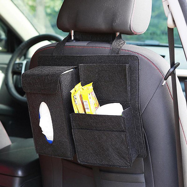 Felt Car Seat Back Storage Bag Multi Pocket Phone Cup Holder Organizer