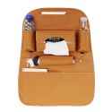 PU Leather Car Seat Back Storage Bag Waterproof Seat Cover Multi-functional Cup Holder Organizer