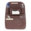 PU Leather Car Seat Back Storage Bag Waterproof Seat Cover Multi-functional Cup Holder Organizer
