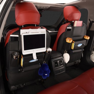 PU Leather Car Seat Back Storage Multi-functional Multi Pocket Phone Cup Holder Organizer