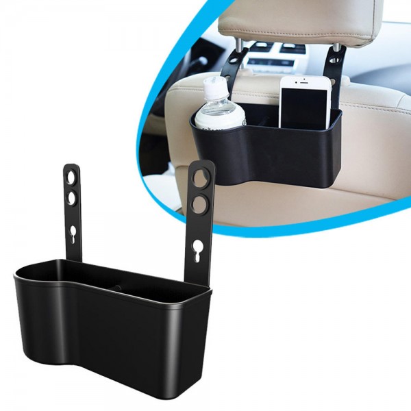 Soft PP Car Seat Back Storage Box Hanging Organizer Phone Drink Holder Blcak/ Beige