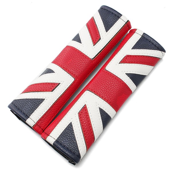 2PCS Union Jack Carbon Fiber Car Seat Belt Shoulder Pads For BMW Mini Coupe