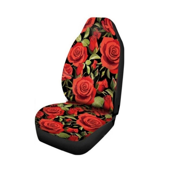 1/2 PCS Universal Car Front Seat Cushion Cover Rose Printed Full Protector