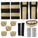 12 PCS Universal Vehicle Car Seat Cover with Headrest Steering Wheel Protector