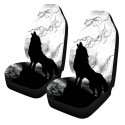 1/2/7 Pcs Universal Car Seat Covers Howling Wolf Design Front Seat Full Cover