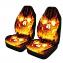 1/2/7PCS Car Seat Cover Set Universal Fit Flame Skull Seat Protection Cover