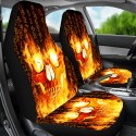 1/2/7PCS Car Seat Cover Set Universal Fit Flame Skull Seat Protection Cover