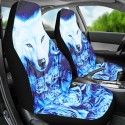 1/2/7PCS Car Seat Cover Set Universal Fit Rose Wolf Seat Protection Cover