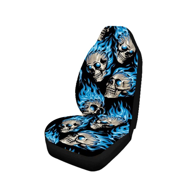 1/2/7PCS Car Seat Cover Set Universal Fit Skull Pattern Protection Universal