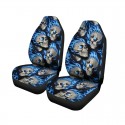1/2/7PCS Universal Front Car Seat Cover Car Blue Hair Skull Print