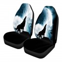 1/2PCS Front Car Seat Cover Protector Wolf printed Non-slip Universal