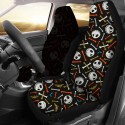 1/2Pcs Skull Printed Universal Car Front Seat Cover Auto Cushion Protector Mat