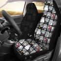 1/2Pcs Skull Printed Universal Car Front Seat Cover Auto Cushion Protector Mat