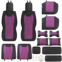 13PCS PU Leather Car Seat Cover Full Set Front Rear with Pillow Waist Cushion Universal for 5-Seats