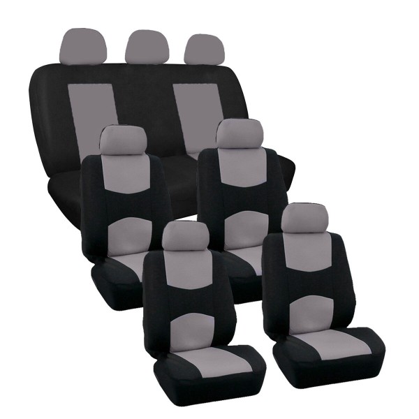 13PCS Universal Car Seat Cover Full Set Front Rear Cushion Mat Protector 7 Seats